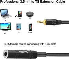 NUOSIYA 5pcs Music Cables Set,3.5mm to XLR Cable, 6.35mm Jack to XLR Cable,6.35mm 90° Effect Pedals Cables
