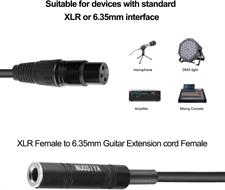 NUOSIYA 5pcs Music Cables Set,3.5mm to XLR Cable, 6.35mm Jack to XLR Cable,6.35mm 90° Effect Pedals Cables