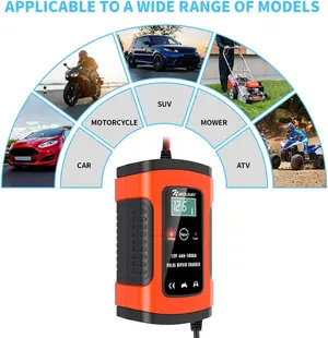 NWOUIIAY Smart Battery Charger 12V 4A for Car Bike 