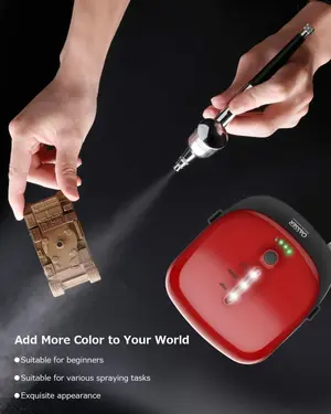 Oasser Airbrush Set Compressor Dual Action 3 Modes Rechargeable 1000 mAh Battery 0.3 mm Nozzle 7CC Cup Airbrush Gun