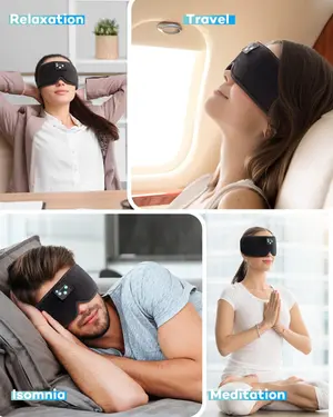onaEz 3D Sleep Eye Mask Wireless Bluetooth Music Sleep Mask with Built-in Speaker & Microphone