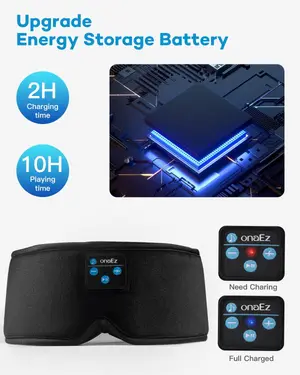 onaEz 3D Sleep Eye Mask Wireless Bluetooth Music Sleep Mask with Built-in Speaker & Microphone