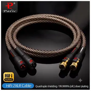 Palic HiFi XLR Audio Cable Quad Shielding Noise-free 2XLR Male to 2XLR Female 24K Gold Plated 3-Pin