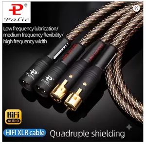 Palic HiFi XLR Audio Cable Quad Shielding Noise-free 2XLR Male to 2XLR Female 24K Gold Plated 3-Pin