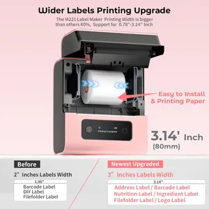 Phomemo Thermal Label Printer Portable Bluetooth Thermal Inkless Printer M221 