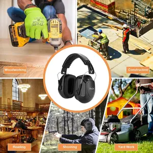 ProCase Noise Reduction Safety Ear Muffs Bundle with Hearing Protection Earmuffs Ear Defenders