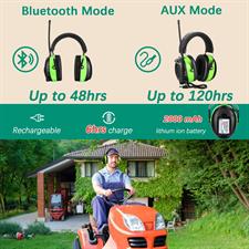 PROHEAR Noise Reduction Safety Earmuffs 5.1 Bluetooth Hearing Protection AM FM Radio Headphones with Rechargeable Battery