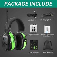 PROHEAR Noise Reduction Safety Earmuffs 5.1 Bluetooth Hearing Protection AM FM Radio Headphones with Rechargeable Battery