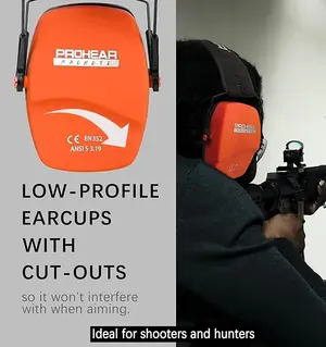 PROHEAR Shooting Earmuff Ear Protection Slim Passive Earmuffs 016 NRR 26dB
