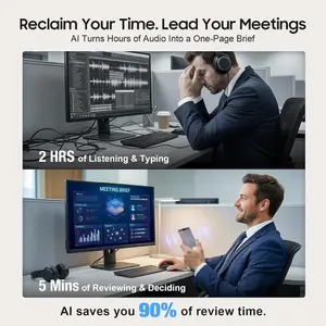 RECPOINT AI Voice Recorder Professional Voice Activated Recorder with AI Transcription & Summarize 64GB 