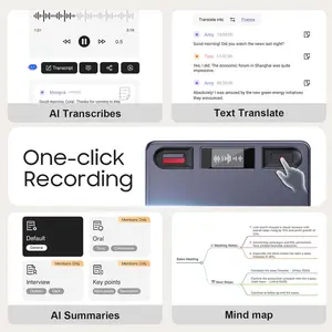 RECPOINT AI Voice Recorder Professional Voice Activated Recorder with AI Transcription & Summarize 64GB 