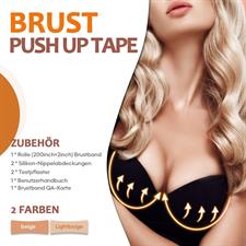 REFUN Breast Band Bra Invisible Self-Adhesive Strapless Adhesive Bra with 1 Pairs Silica Gel Breast Lift Tape for AE Cup Large Breasts