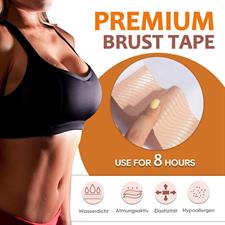 REFUN Breast Band Bra Invisible Self-Adhesive Strapless Adhesive Bra with 1 Pairs Silica Gel Breast Lift Tape for AE Cup Large Breasts