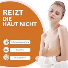 REFUN Breast Band Bra Invisible Self-Adhesive Strapless Adhesive Bra with 1 Pairs Silica Gel Breast Lift Tape for AE Cup Large Breasts