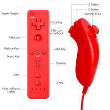 Remote Controller and Nunchuck Joystick Compatible for wii/wii u (Red)
