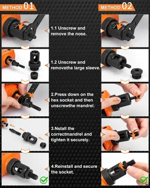 Lytool 14 inch Rivet Gun Nut Tool with 205pcs Nuts