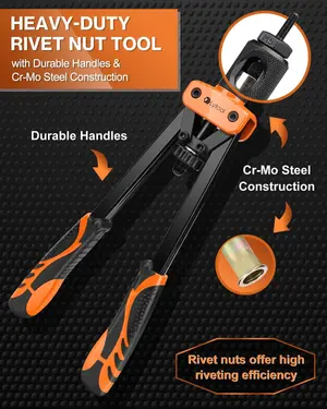 Lytool 14 inch Rivet Gun Nut Tool with 205pcs Nuts