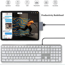 RREAKA  4-in-1 Adapter for iPad Pro 2018 /2020/11/12.9 with Aux 3.5mm Headphone Data Jack with Audio Volume Control,4K HDMI,USB 3.0, SD,USB C PD Charging Dongle