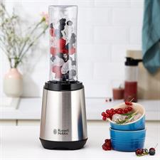 Russell Hobbs Mix&Go Steel Blender/Stand Mixer Smoothie Maker including 2 drinking bottles 600 ml