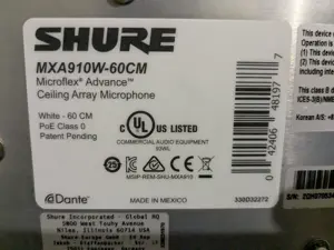 Shure Ceiling Array Microphone MXA920-S Microflex Advance Square 60cm (Like New)