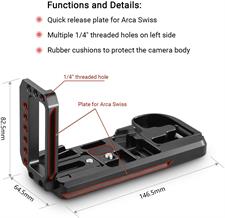 SMALLRIG Lightweight L-Bracket for Panasonic Lumix G9, Built-in Quick Release Tripod L Plate with Slide Second Handle & 1/4 Threaded Holes - 2191