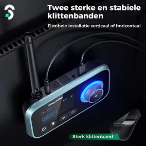 SOOMFON Bluetooth 5.3 Transmitter Receiver for TV to 2 Headphones | 3-in-1 Optical 3.5mm AUX RCA Bluetooth 5.3 Adapter Splitter with LCD Display Adjustable Volume for Home Stereo Speaker