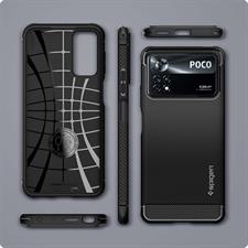 Spigen Rugged Armor Back Cover Compatible for Poco X4 Pro 5G (TPU | Matte Black)