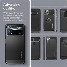 Spigen Rugged Armor Back Cover Compatible for Poco X4 Pro 5G (TPU | Matte Black)