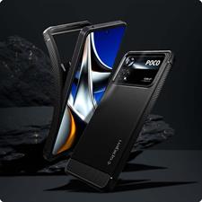 Spigen Rugged Armor Back Cover Compatible for Poco X4 Pro 5G (TPU | Matte Black)