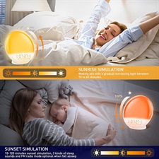 Sunrise Alarm Clock, Smart Wake Up Light Work with Alexa, 4 Alarms with FM Radio, 7 Nature Sounds & Snooze, 7 Colors Night Light
