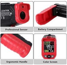 TASI Infrared Thermometer, TA601C Non-Contact Digital Laser Thermometer InfraredGun Range LCD Backlit