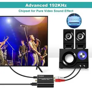 Techole Digital to Analog Audio DAC Converter 192kHz Optical to RCA  Digital SPDIF TOSLINK to Stereo L/R and 3.5mm Jack