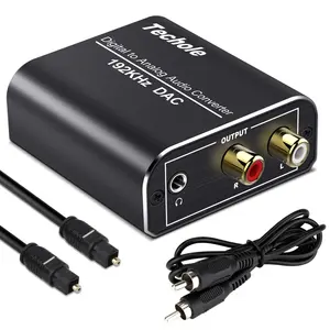 Techole Digital to Analog Audio DAC Converter 192kHz Optical to RCA  Digital SPDIF TOSLINK to Stereo L/R and 3.5mm Jack