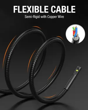 Teslong Dual Lens Inspection Camera with Light Digital Industrial Borescope Video Endoscope 5" IPS Screen 1080p (10ft)
