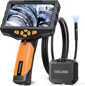 Teslong Dual Lens Inspection Camera with Light Digital Industrial Borescope Video Endoscope 5" IPS Screen 1080p (10ft)
