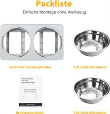 Toozey Pet Feeder Stainless Steel Bowl 4 Adjustable Height Non-Slip Dog Feeder No Spill Dog Water Bowl