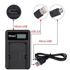 Top-Max - Usb Battery Charger With Led Screen For Canon Eos 70D,7D,6D,5D Mark Iii,5D Mark Ii,60D,5Ds R,50D Digital Camera
