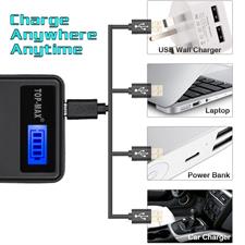 Top-Max - Usb Battery Charger With Led Screen For Canon Eos 70D,7D,6D,5D Mark Iii,5D Mark Ii,60D,5Ds R,50D Digital Camera