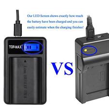 Top-Max - Usb Battery Charger With Led Screen For Canon Eos 70D,7D,6D,5D Mark Iii,5D Mark Ii,60D,5Ds R,50D Digital Camera