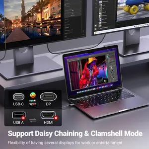 UGREEN Unidirectional USB C to DisplayPort Cable 8K@60Hz 4K@240Hz 3.3FT Thunderbolt 4/3 Compatible iPhone 17, MacBook Pro/Air, iPad, Mac Mini, Galaxy, XPS