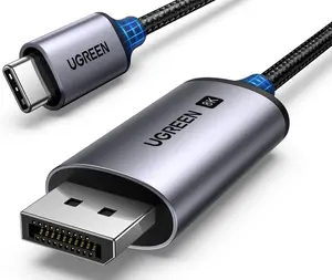 UGREEN Unidirectional USB C to DisplayPort Cable 8K@60Hz 4K@240Hz 3.3FT Thunderbolt 4/3 Compatible iPhone 17, MacBook Pro/Air, iPad, Mac Mini, Galaxy, XPS
