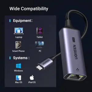 UGREEN USB C to Ethernet Adapter 2.5G Aluminum LAN RJ45 Adapter for Laptop