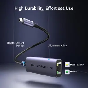 UGREEN USB C to Ethernet Adapter 2.5G Aluminum LAN RJ45 Adapter for Laptop