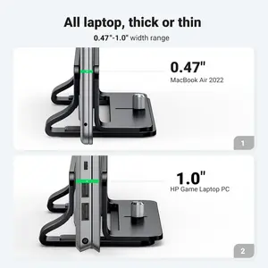 UGREEN Vertical Laptop Stand Holder for Desk Compatible with MacBook Pro, MacBook Air Stand Vertical Aluminum Adjustable for Up to 17.3 Inch