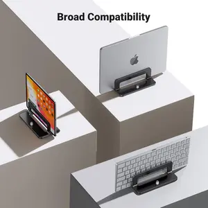UGREEN Vertical Laptop Stand Holder for Desk Compatible with MacBook Pro, MacBook Air Stand Vertical Aluminum Adjustable for Up to 17.3 Inch