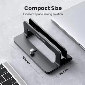 UGREEN Vertical Laptop Stand Holder for Desk Compatible with MacBook Pro, MacBook Air Stand Vertical Aluminum Adjustable for Up to 17.3 Inch