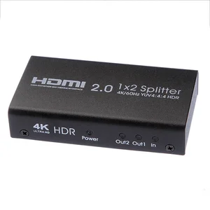 HDMI UHD 4K 60Hz 2.0 Repeater Amplifier Splitter Box Hub HDR 1080P 1x2 1In 2Out