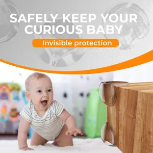 unina Corner Protector Baby Proof Corner Guards Child Safety with Pre-applied Adhesive (Pack of 17)