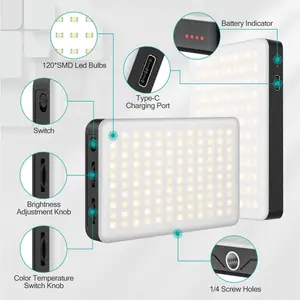 VIJIM LED Video Light Rechargeable LED Photography Camera Lighting VL120