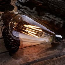 Wedna Vintage Edison LED Filament Light Bulbs Screw, 6W E27 ST64 Pack of 4
